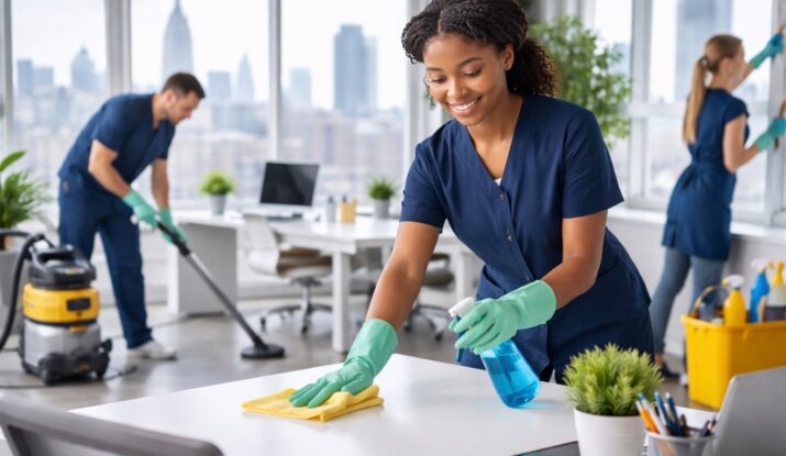 Professional commercial cleaning team servicing offices in New York City, New Jersey, and Connecticut